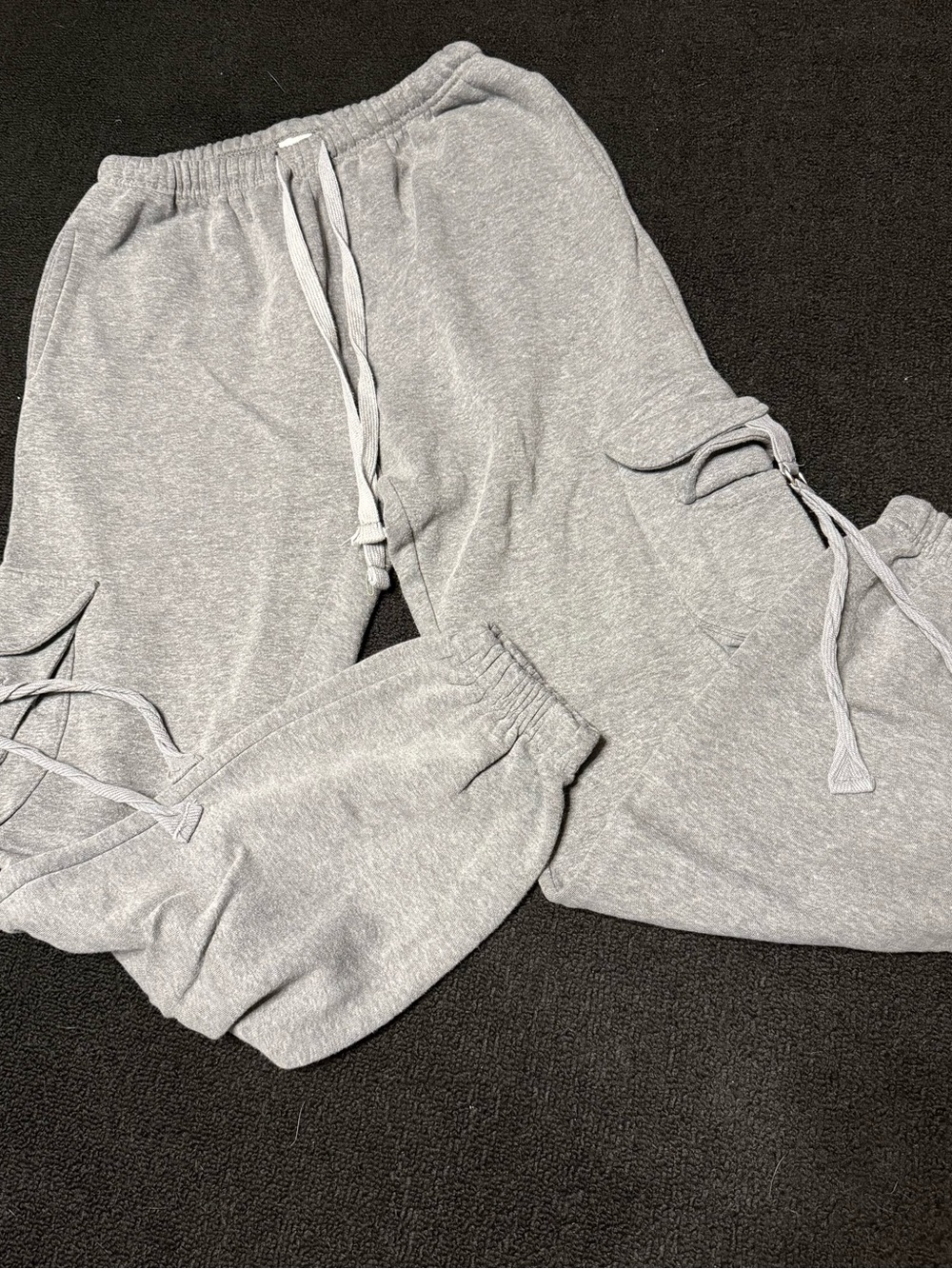 Relaxx Light Gray Cargo Sweatpants with Drawstring Waist